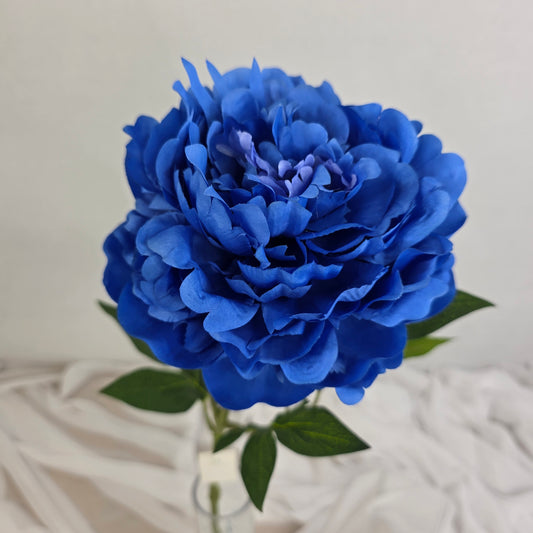 Dark Blue Peony Bloom Large - Realistic Artificial Flowers