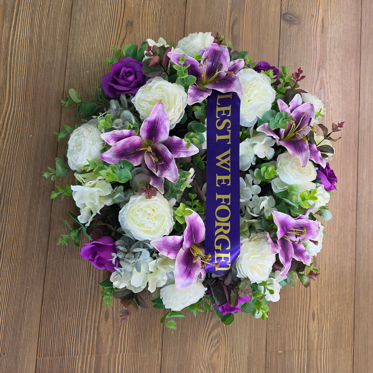 Wreath in Purple and White