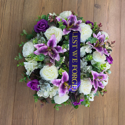 Wreath in Purple and White