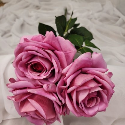 Mauve Royal Real Touch Rose - Realistic Artificial Flowers