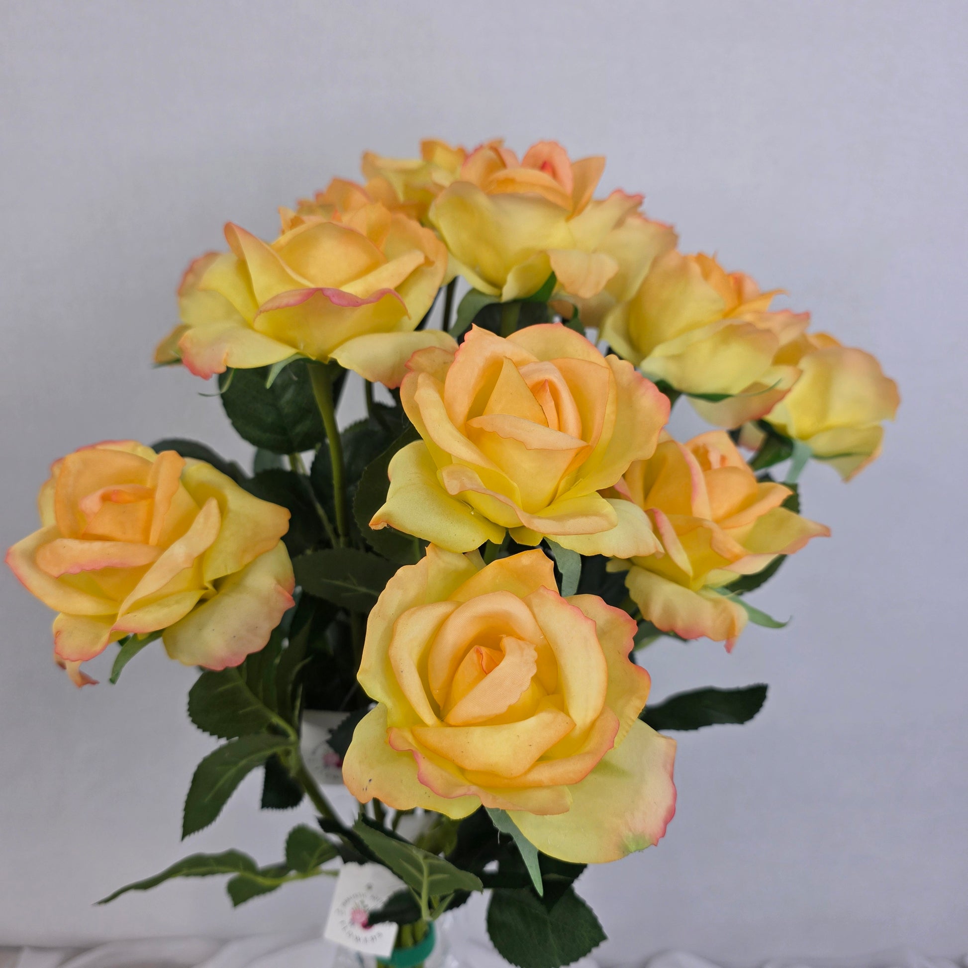 Tangerine Real Touch Open Bloom Rose - Realistic Artificial Flowers