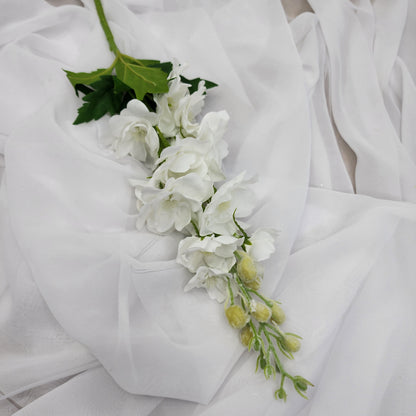 White Small Real Touch Delphinium - Realistic Artificial Flowers