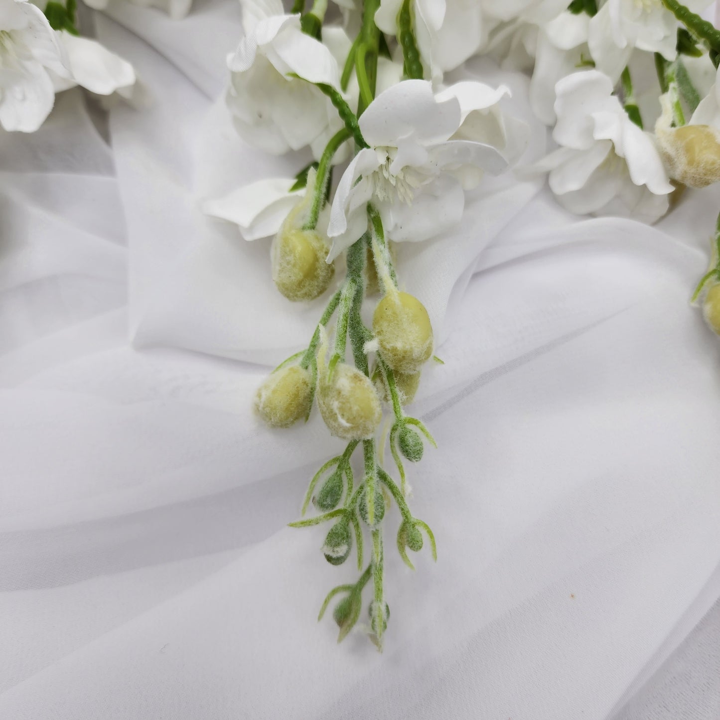 White Small Real Touch Delphinium - Realistic Artificial Flowers