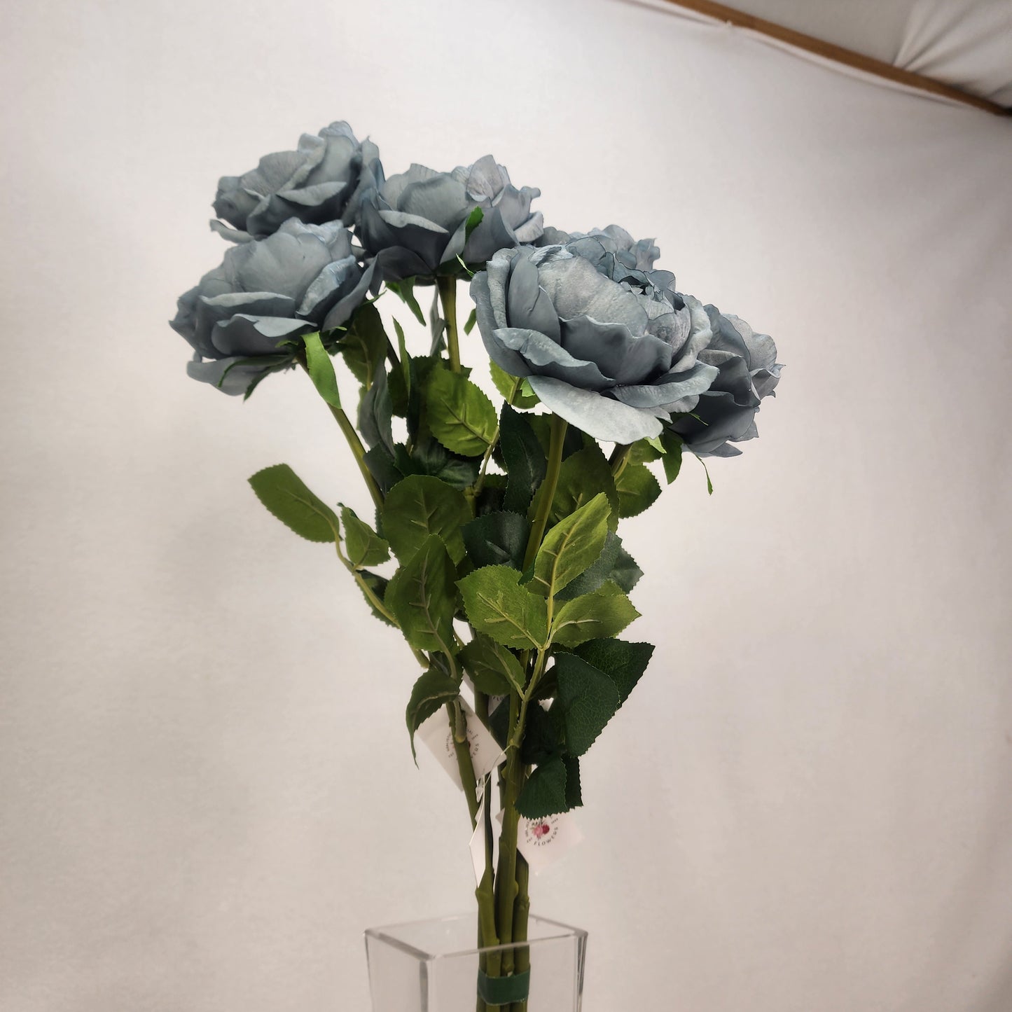 Duck Egg Blue David Austin Half Bloom Real Touch Rose - Realistic Artificial Flowers