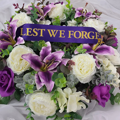 Wreath in Purple and White