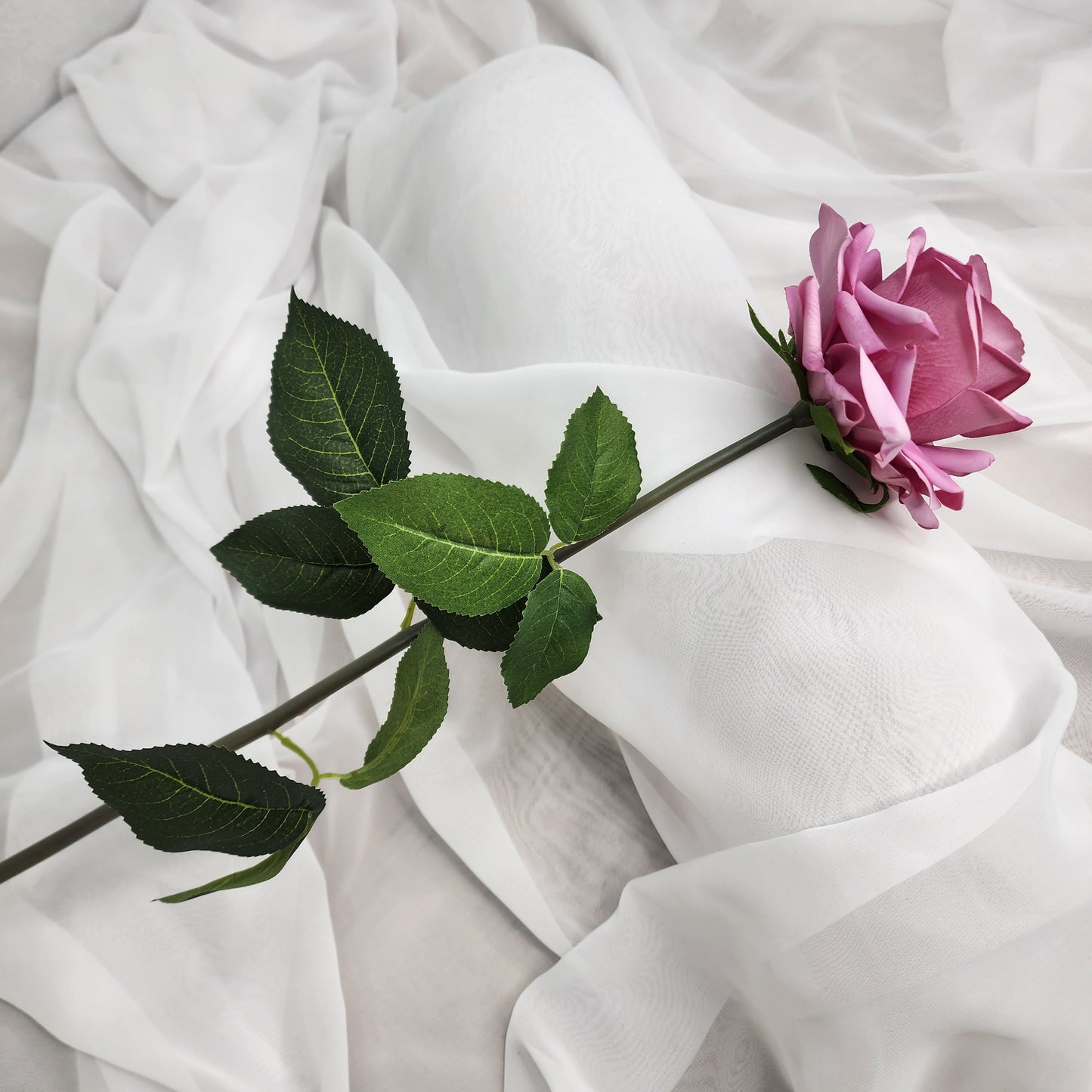 Mauve Royal Real Touch Rose - Realistic Artificial Flowers