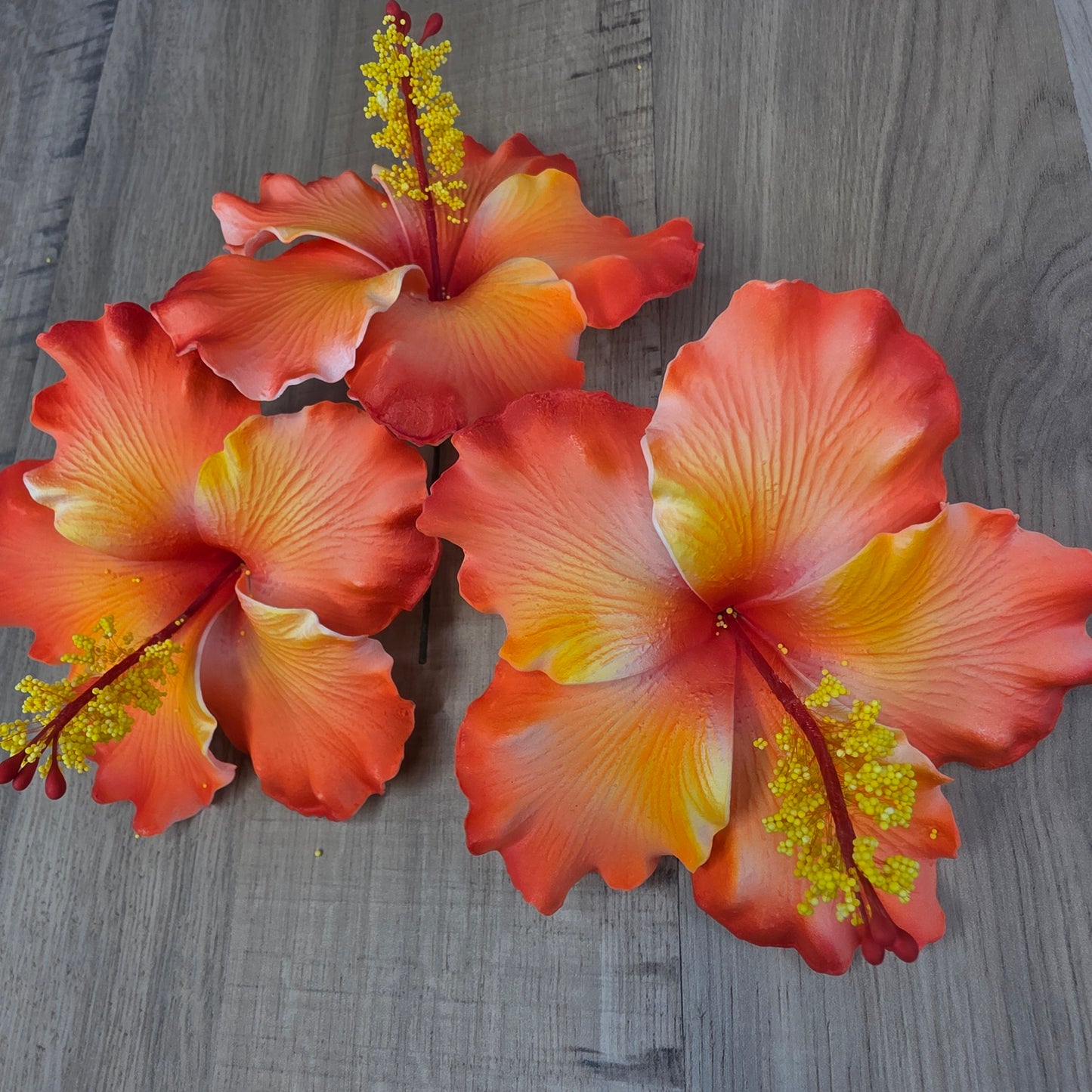 Bright Orange Hibiscus 11.5 cm Flowerhead