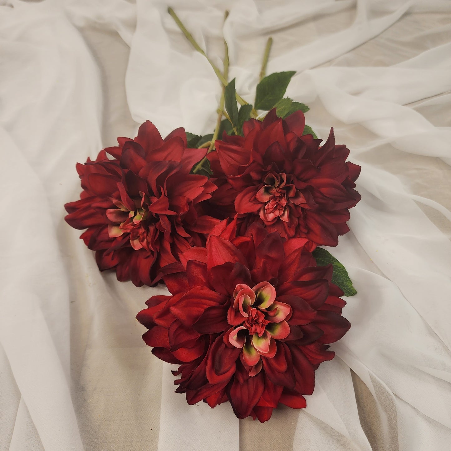 Burgundy Dahlia Silk Touch- Realistic Artificial Flowers