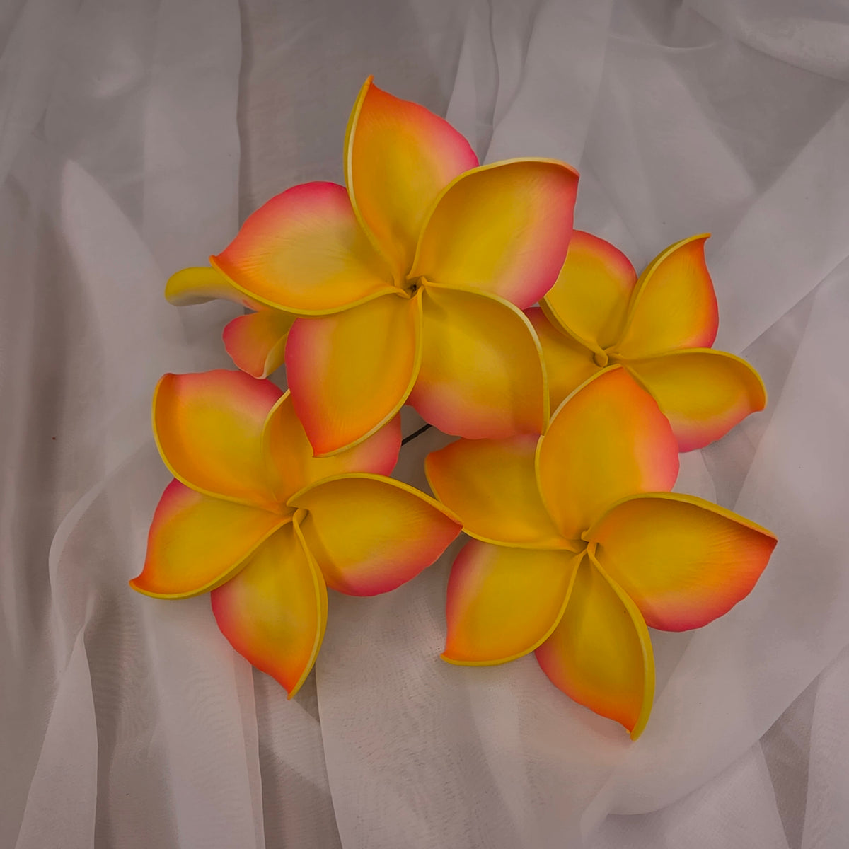 Hot Pink and Yellow Frangipani 11.5cm Flowerhead