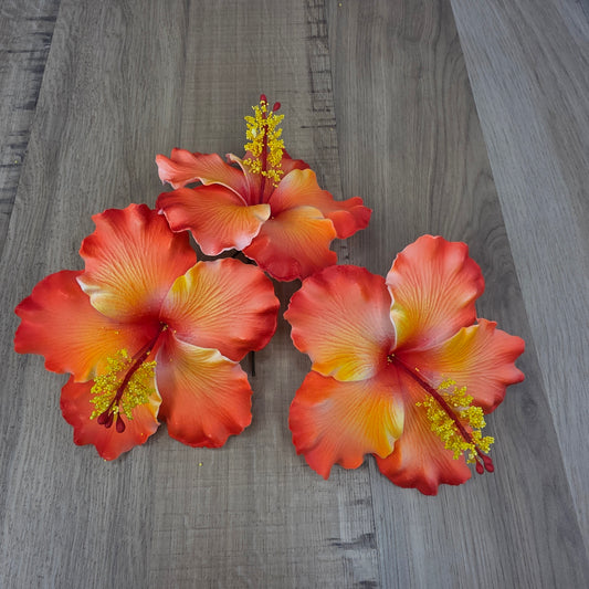 Bright Orange Hibiscus 11.5 cm Flowerhead