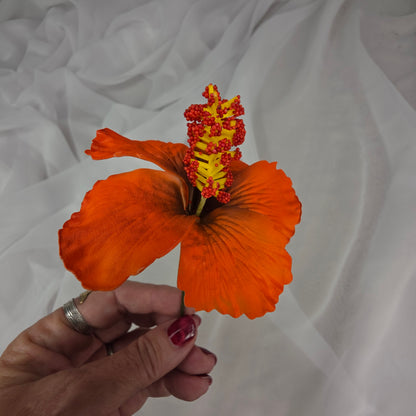 Orange Hibiscus 8 cm Flowerhead