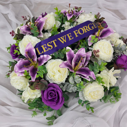 Wreath in Purple and White