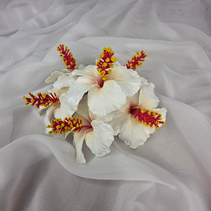 White Hibiscus 8cm Flowerhead