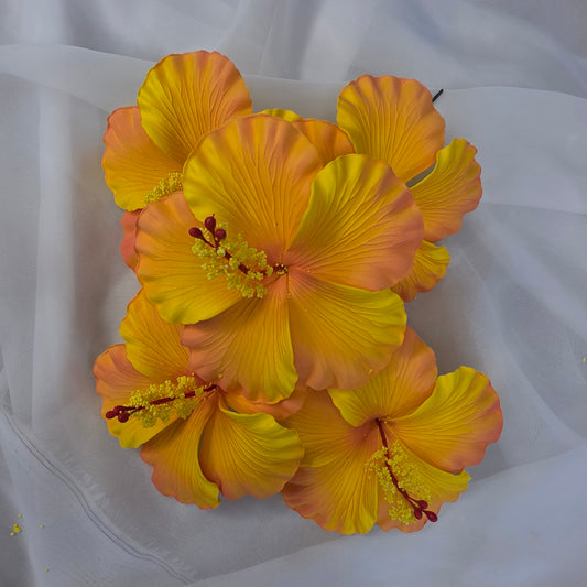 Peach Hibiscus 11.5 cm Flowerhead