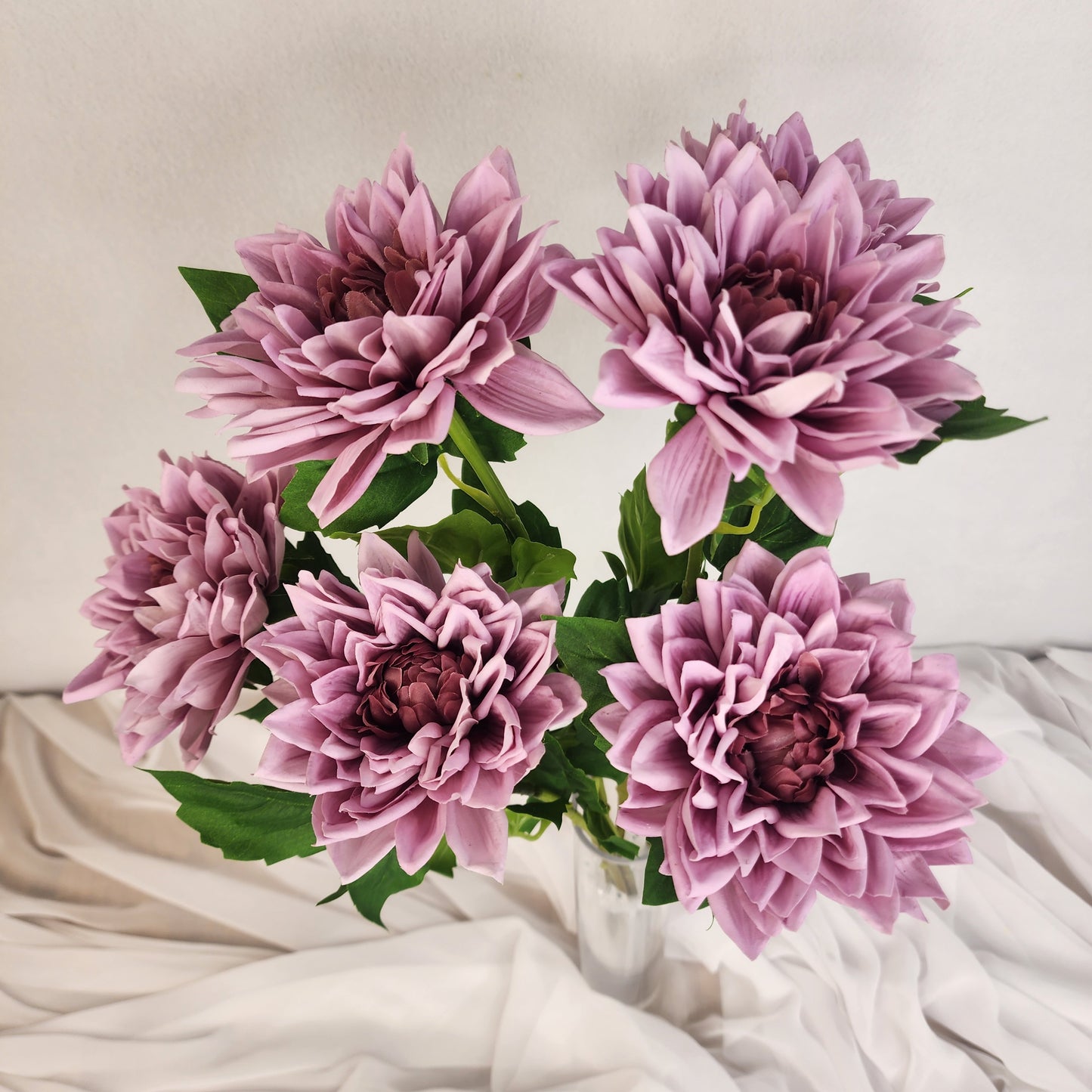 Mauve Real Touch Dahlias-Realistic Artificial Flowers