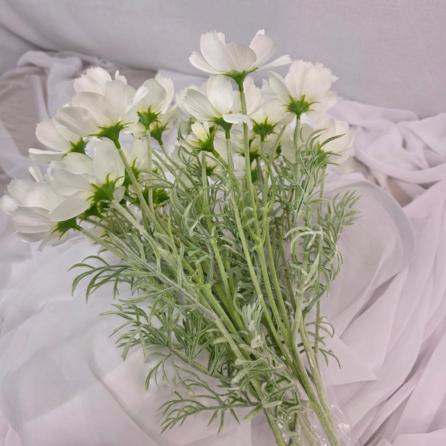 White Cosmos Spray - Realistic Artificial Flowers