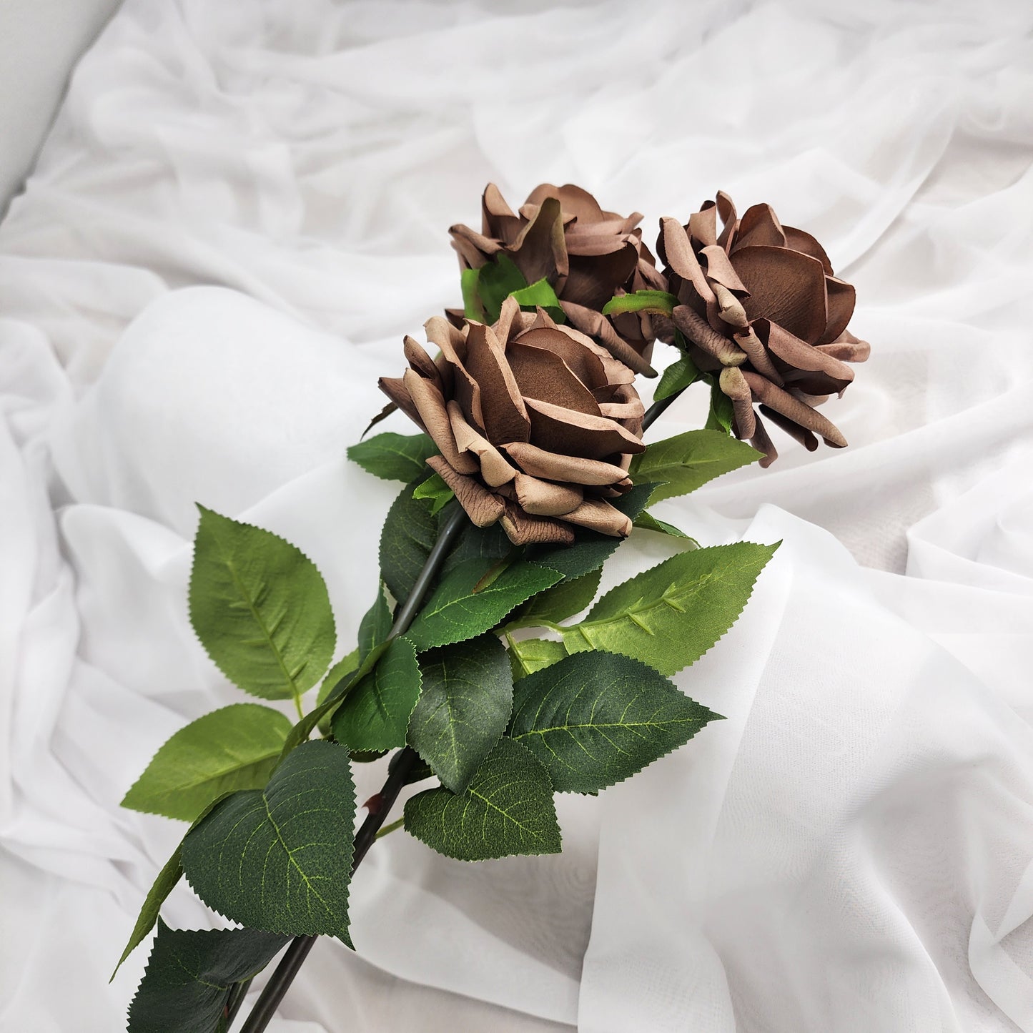 Coffee Royal Real Touch Rose - Realistic Artificial Flowers