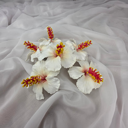 White Hibiscus 8cm Flowerhead