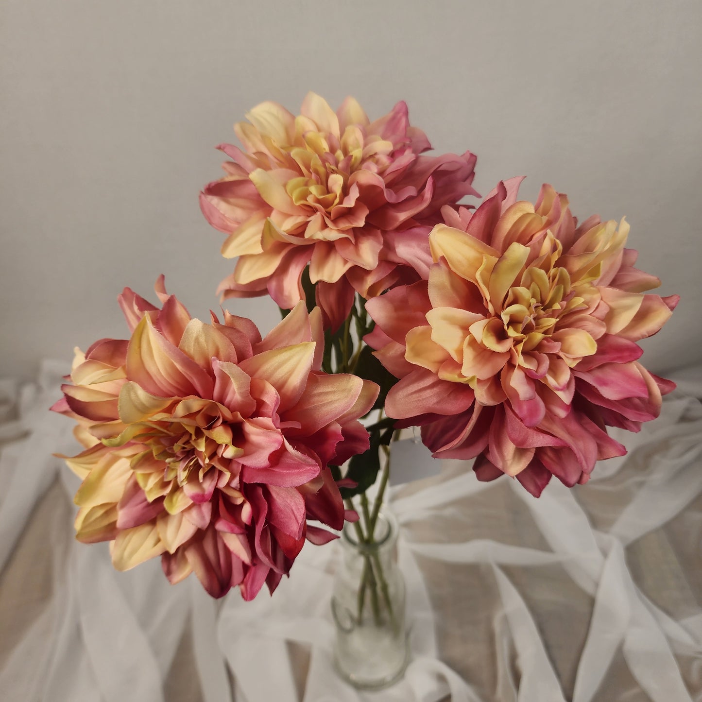 Cranberry Swirl Dahlia Silk Touch- Realistic Artificial Flowers