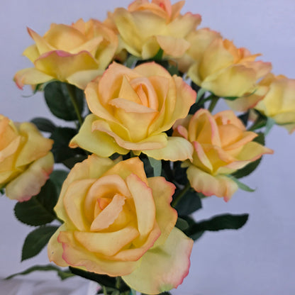 Tangerine Real Touch Open Bloom Rose - Realistic Artificial Flowers