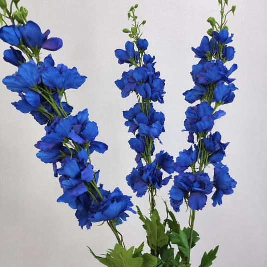 Dark Blue Large Real Touch Delphinium - Realistic Artificial Flowers