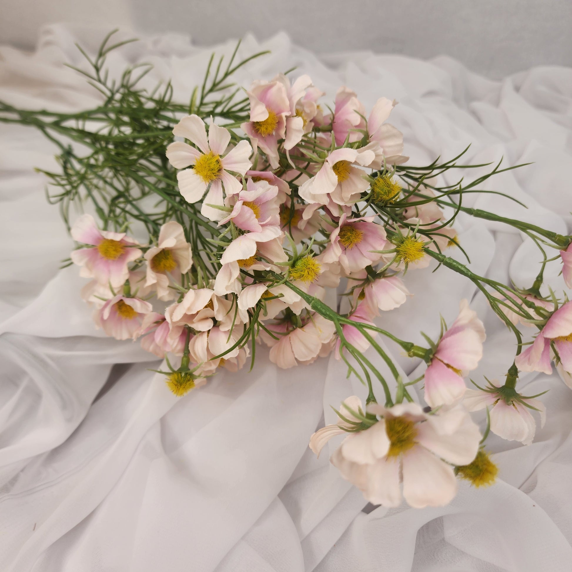 Pale Pink Mini Cosmos Spray - Realistic Artificial Flowers