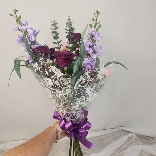 Purple and Mauve Bouquet -Real Touch Blooms