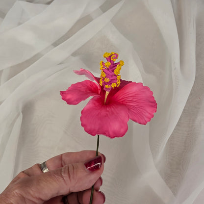 Pink Hibiscus 8cm Flowerhead