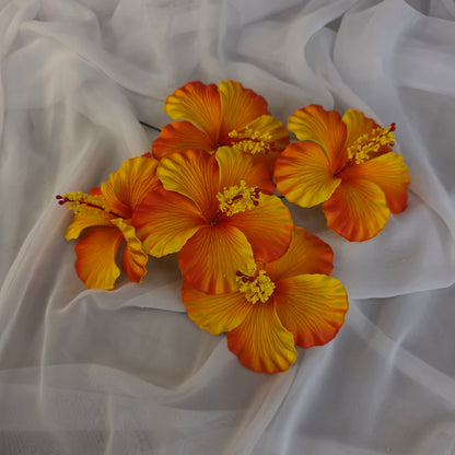 Bright Orange/Yellow Hibiscus 11.5 cm Flowerhead