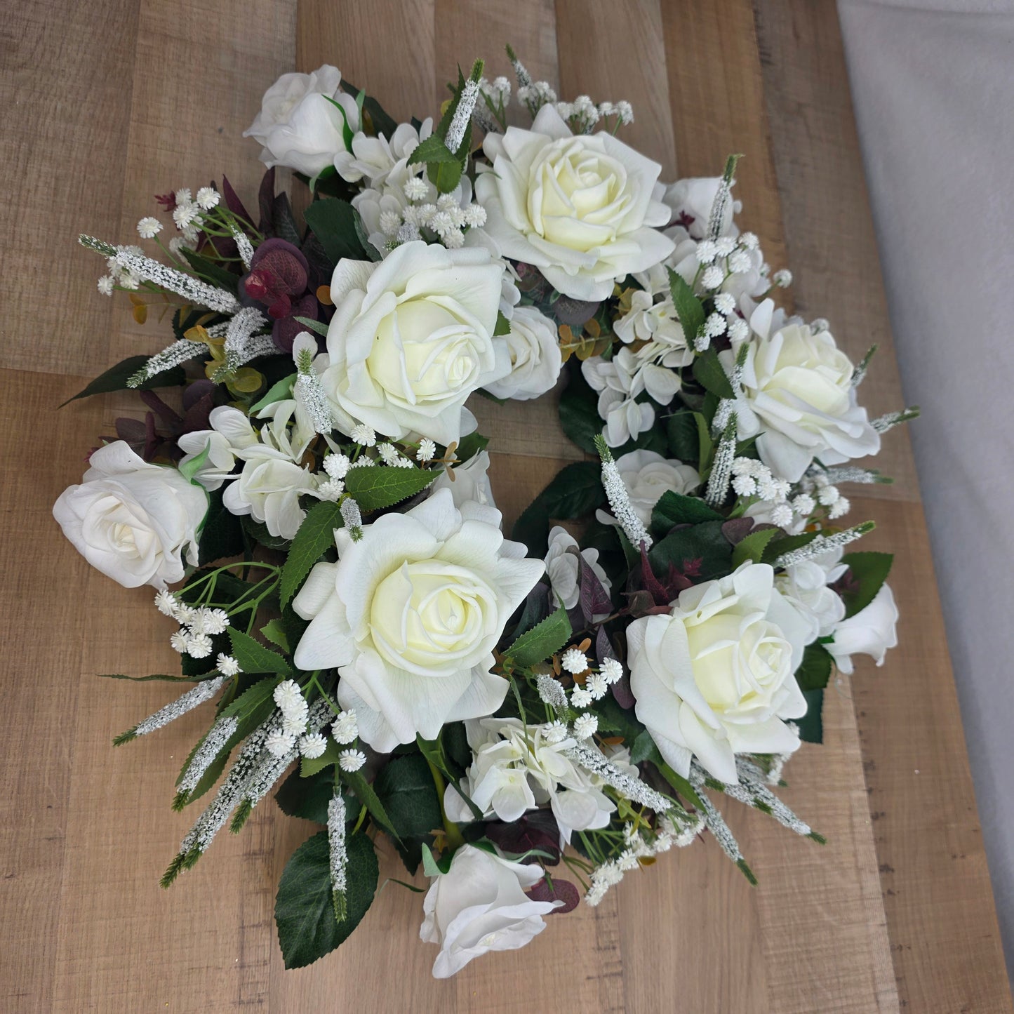 Wreath in Whites and Green