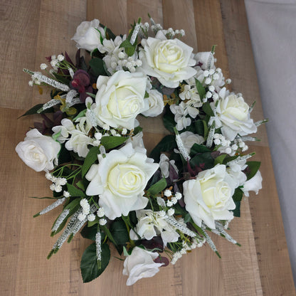 Wreath in Whites and Green