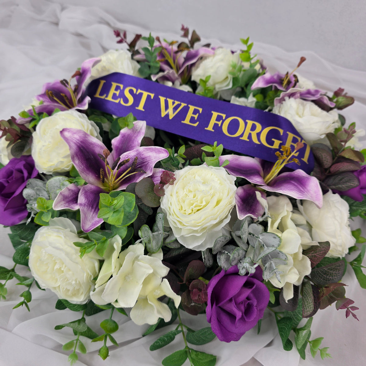 Wreath in Purple and White