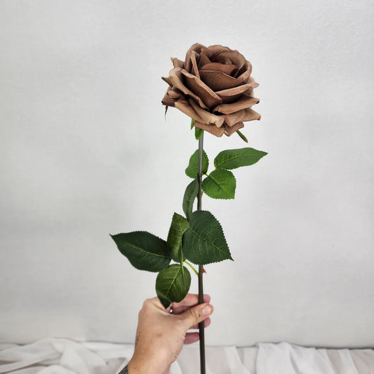 Coffee Royal Real Touch Rose - Realistic Artificial Flowers