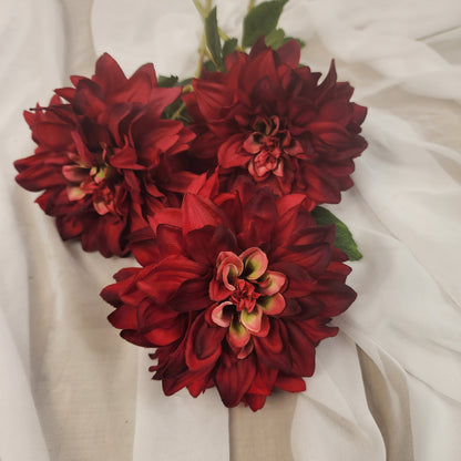 Burgundy Dahlia Silk Touch- Realistic Artificial Flowers