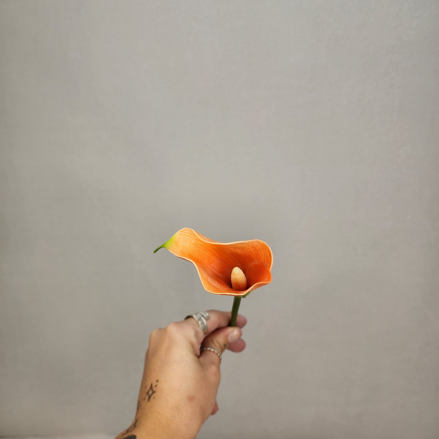 Orange Mini Calla Lily  - Realistic Artificial Flowers