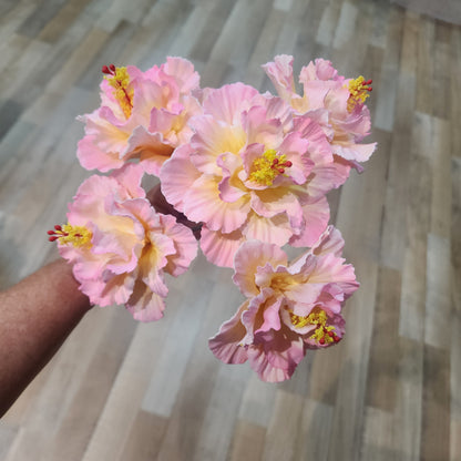 Hibiscus Pink Triple Petal 12.5cm- Realistic artificial Flowers