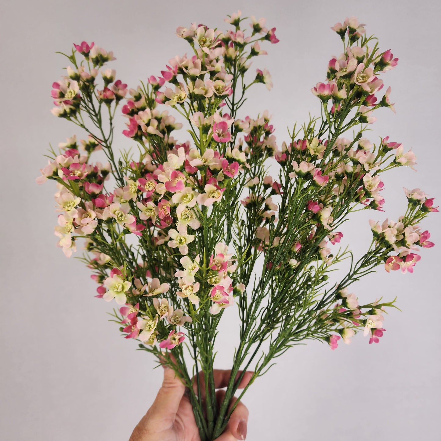 Wax Flower Spray Pale Pink - Realistic Artificial Flowers