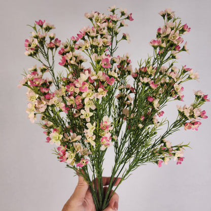 Wax Flower Spray Pale Pink - Realistic Artificial Flowers