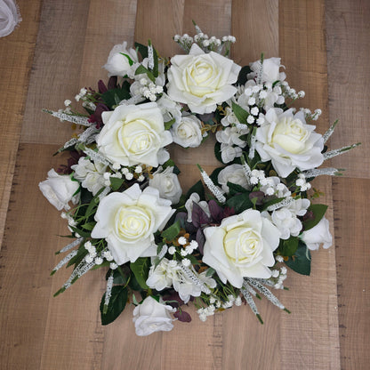 Wreath in Whites and Green
