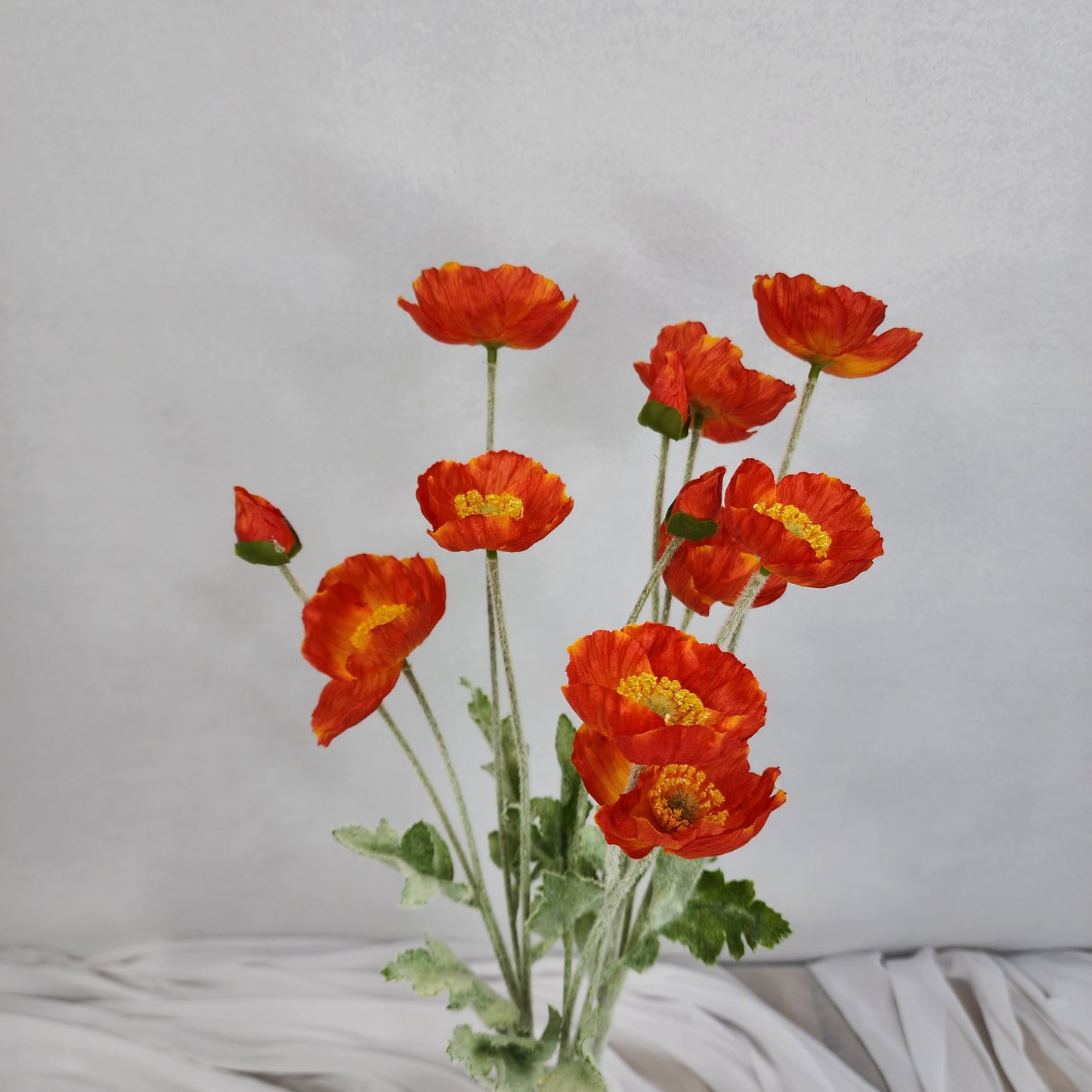 Icelandic Burnt Orange Poppies - Realistic Artificial Flowers