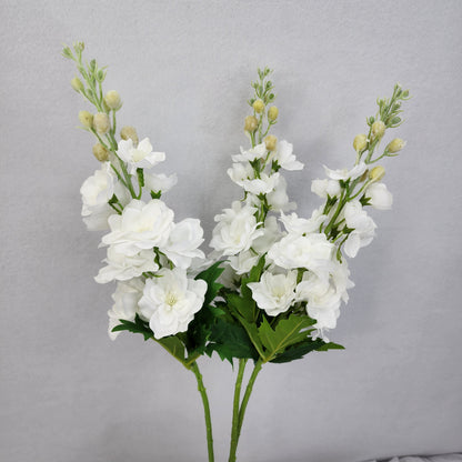 White Small Real Touch Delphinium - Realistic Artificial Flowers
