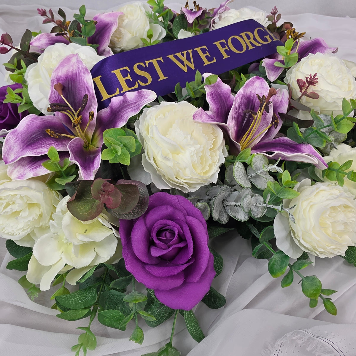 Wreath in Purple and White