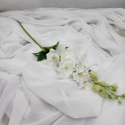 White Small Real Touch Delphinium - Realistic Artificial Flowers