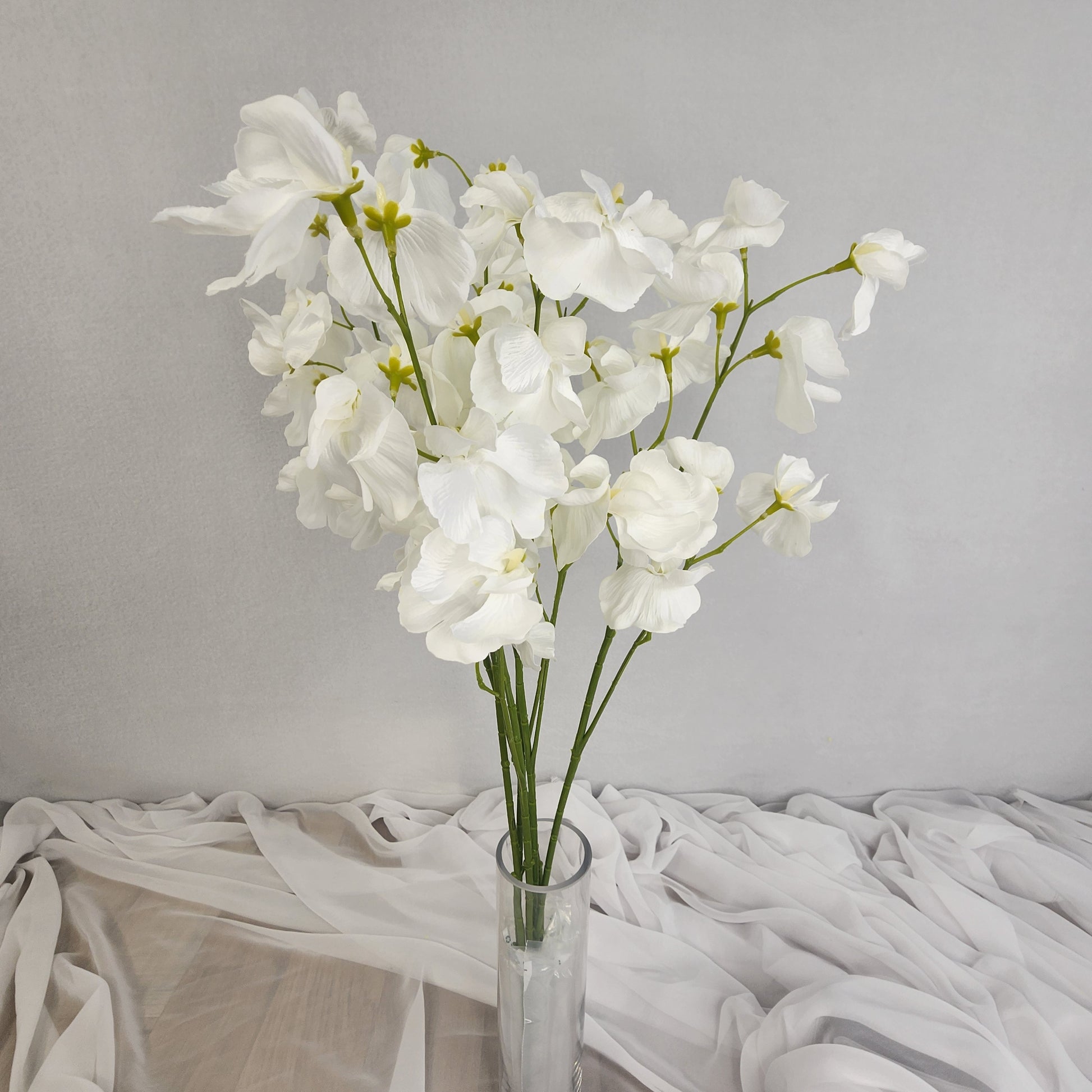White Sweet Pea Spray- Realistic Artificial Flowers