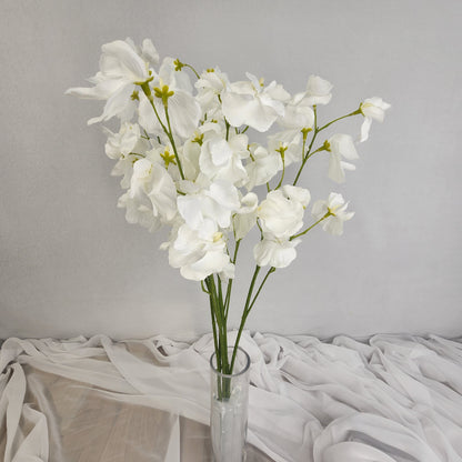 White Sweet Pea Spray- Realistic Artificial Flowers