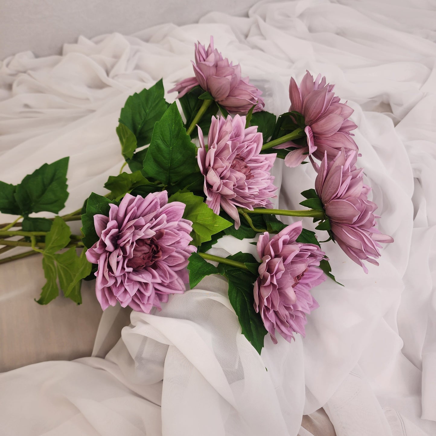 Mauve Real Touch Dahlias-Realistic Artificial Flowers