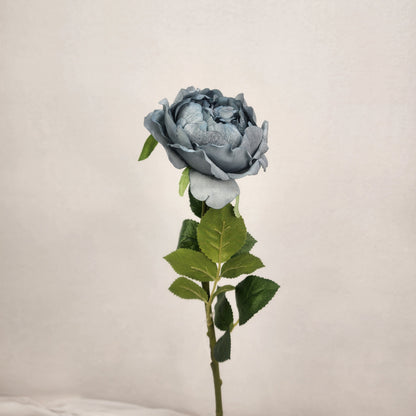 Duck Egg Blue David Austin Half Bloom Real Touch Rose - Realistic Artificial Flowers
