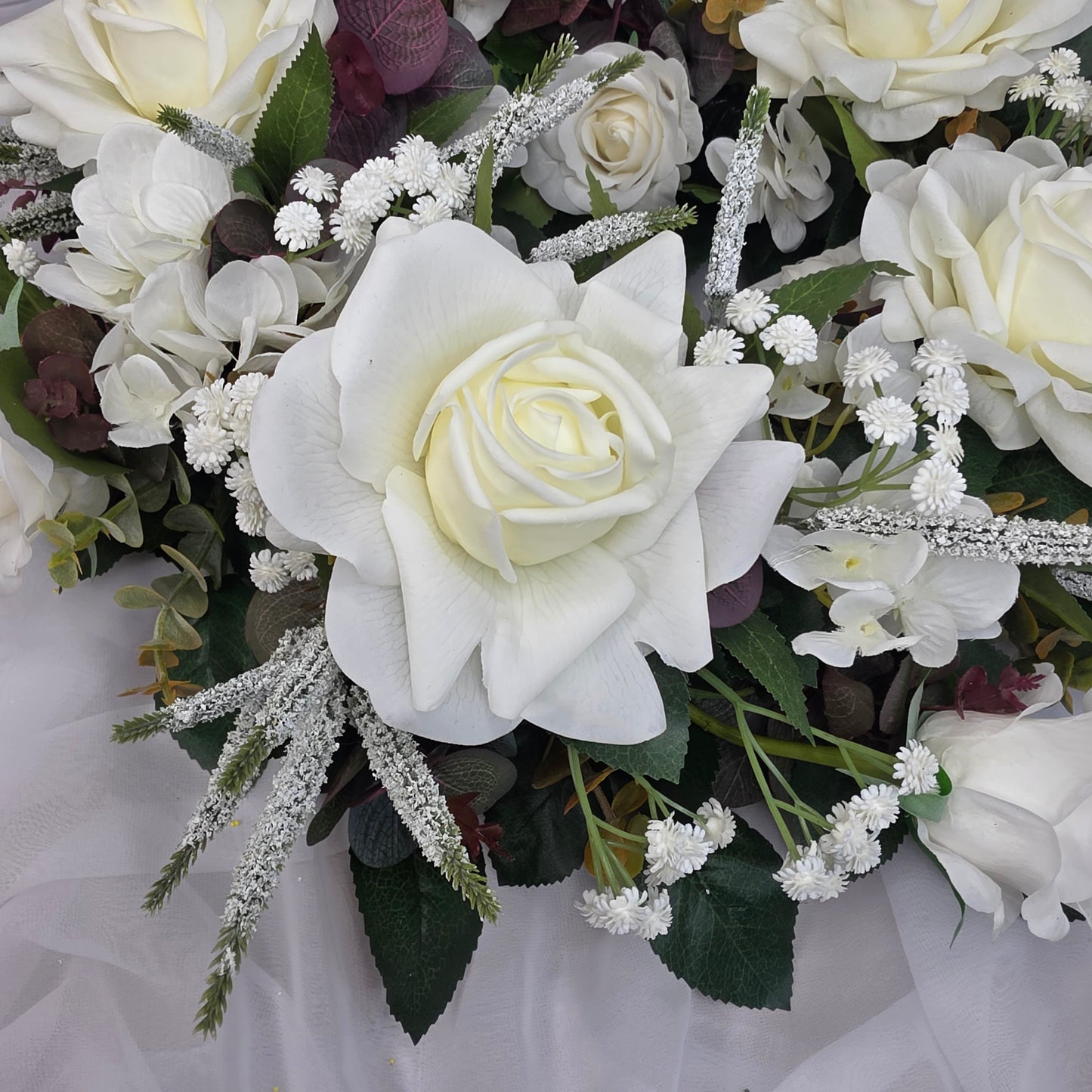 Wreath in Whites and Green