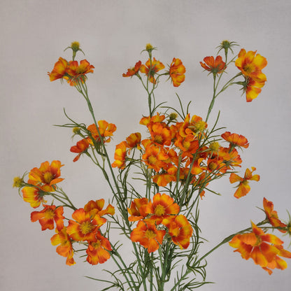 Orange Mini Cosmos Spray - Realistic Artificial Flowers
