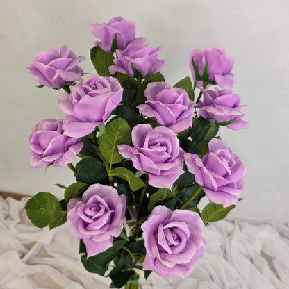 Lilac Real Touch Open Bloom Rose - Realistic Artificial Flowers